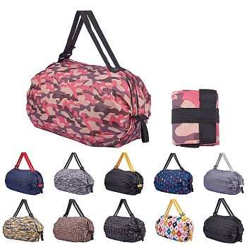Polyester Portable Shopping Bag, Collapsible Shopping Bag, High-capacity, Salmon, 81~81.5x7.8~80x0.7~0.8cm