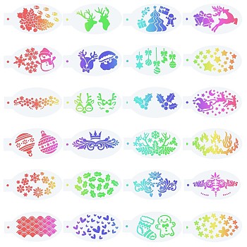 Plastic Face Paint Stencils, Body Facial Painting Tattoo Painting Templates for School Home Party, Deer, 7.5x14x0.01cm, 24Pcs/set