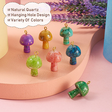 7Pcs 7 Colors Natural Quartz Pendants(G-BT0001-05)-5
