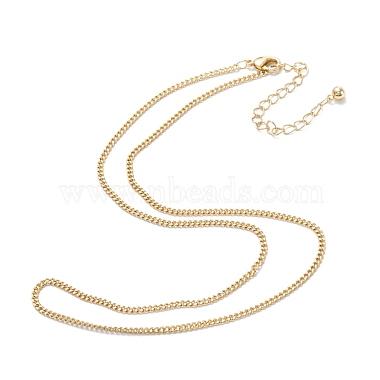 Brass Curb Chain Necklaces(NJEW-K123-09G)-2
