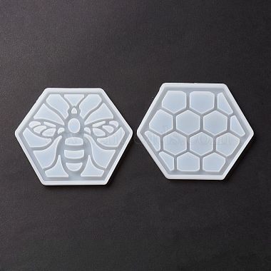 Moules en silicone bricolage en forme d'abeille et de nid d'abeille(DIY-K044-01)-3