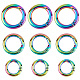 12Pcs 3 Style Rainbow Color Alloy Spring Gate Rings(FIND-GF0002-94)-1