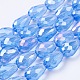 Chapelets de perles en verre galvanoplastique(X-EGLA-D015-15x10mm-10)-3