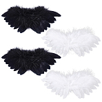 4Pcs 2 Colors Feather Wings Costume for Dolls Miniature Accessories, Mixed Color, 77x186x3.5mm, 2pcs/color(DIY-ME0003-63)