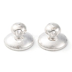Brass Bead Cap Pendant Bails, for Globe Glass Bubble Cover Pendants, Long-Lasting Plated, Silver, 6x8mm, Hole: 1.6mm(KK-Z089-20S)