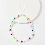ABS Plastic Imitation Pearl & Resin Mobile Straps, White, 220mm(HJEW-YW00166-02)