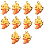 Printed Alloy Pendants, Cadmium Free & Nickel Free & Lead Free, Light Gold, Butterfly, Gold, 21.5x16.5x1.5mm, Hole: 2mm(FIND-YW0001-70A)