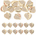 12Pcs 3 Colors Alloy Rhinestone Pendants, Enamel Style, Heart for Valentine's Day, Mixed Color, 19.5x17.5x2mm, Hole: 1.8mm, 4pcs/color(FIND-TA0010-31)