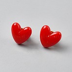 Resin Pins, Brass Lapel Pin Backs for Clothes, Heart, Red, 19x19mm(JEWB-WH0028-87A)
