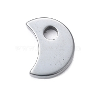 Synthetic Non-magnetic Hematite Pendants, Moon Charms, Large Hole Pendants, Hematite Plated, 22x17x4mm, Hole: 4.8mm(G-F740-07)