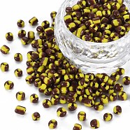 6/0 Glass Seed Beads, Opaque Colours Seep, Gold, 4mm, Hole: 1.5mm, about 4500pcs/bag(SEED-S007-6)