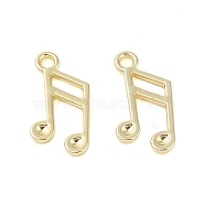 Rack Plating Alloy Pendants, Musical Note, Golden, 16.5x8.5x1.5mm, Hole: 2mm(FIND-B037-07G)