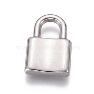 304 Stainless Steel Pendants, Padlock, Stainless Steel Color, 22x15x4mm, Hole: 8x7mm(STAS-H416-86P-C)