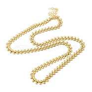 Brass Cobs Chain Necklaces for Women, Real 24K Gold Plated, 17.52 inch(44.5cm)(NJEW-G100-01G)