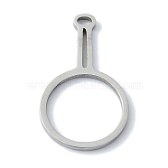 Non-Tarnish 304 Stainless Steel Pendants, Laser Cut, Ring Charm, Stainless Steel Color, 20.5x12x1mm, Hole: 1mm(STAS-C097-20P)