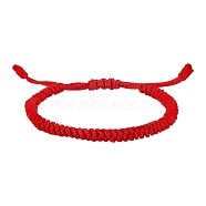 Nylon Threads Braided Bracelet, Adjustable Lucky Cord Bracelet for Women, Red, Inner Diameter: 2-1/8~3-1/8 inch(5.5~8cm) (BJEW-SW00058-3)