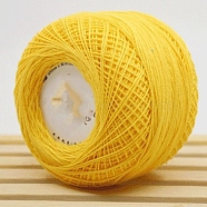 45g Cotton Size 8 Crochet Threads, Embroidery Floss, Yarn for Lace Hand Knitting, Gold, 1mm(PW-WG40532-12)