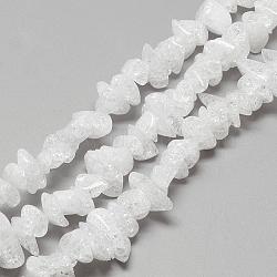 Natural Crackle Quartz Crystal Beads Strands, Chip, 6~18x4~10x4~8mm, Hole: 1mm, about 92pcs/strand, 15.7 inch(G-R439-16B)