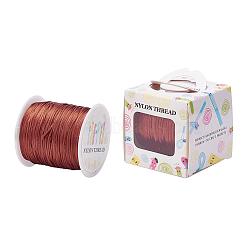 Nylon Thread, Rattail Satin Cord, Saddle Brown, 1.0mm, about 76.55 yards(70m)/roll(NWIR-JP0010-1.0mm-713)
