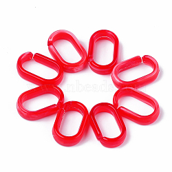 Acrylic Linking Rings, Quick Link Connectors, Imitation Gemstone Style, For Cable Chains Making, Oval, Crimson, 18.5x11.5x5mm, Inner Measure: 14x7mm, about 1130pcs/500g(OACR-T008-05F)