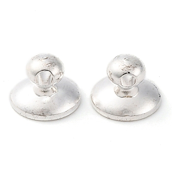 Brass Bead Cap Pendant Bails, for Globe Glass Bubble Cover Pendants, Long-Lasting Plated, Silver, 6x8mm, Hole: 1.6mm