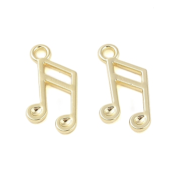 Rack Plating Alloy Pendants, Musical Note, Golden, 16.5x8.5x1.5mm, Hole: 2mm