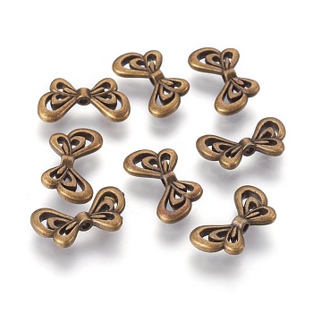 Tibetan Style Alloy Beads, Cadmium Free & Lead Free & Nickel Free, Butterfly, Antique Bronze, 17x10x2.5mm, Hole: 1.5mm