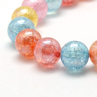 Electroplate AB Color Plated Synthetic Crackle Quartz Round Beads Strands(G-L155-8mm-07)-2