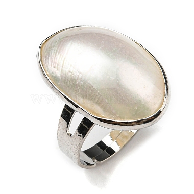 Латунные кольца из белой латуни с платиновым покрытием(RJEW-E023-03)-2