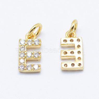 Real Gold Plated Alphabet Brass+Cubic Zirconia Charms