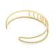 304 bracelet manchette ouvert ovale en acier inoxydable pour femme(BJEW-B064-06G)-2