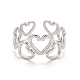 Non-Tarnish 304 Stainless Steel Heart Wrap Open Cuff Ring for Women(RJEW-A005-31P)-1