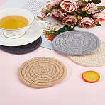 4Pcs 4 Styles Cotton Thread Weave Hot Pot Holders, Hot Pads, Coasters, For Cooking and Baking, Mixed Color, 112~117x7~9mm, 1pc/style(DIY-LP0003-26)