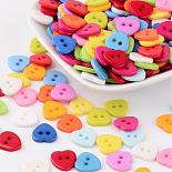 11mm Mixed Color Heart Resin 2-Hole Button(FNA1495)