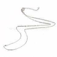 Iron Cable Chain Necklace Making, with Chain Extender & Lobster Claw Clasp, Platinum, 18-1/4 inch(46.5cm), 0.15cm(MAK-I019-01B-P)