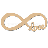 Word Love Laser Cut Unfinished Basswood Wall Decoration, for Kids Painting Craft, Home Decoration, Infinity Pattern, 12x30x0.05cm(WOOD-WH0113-097)