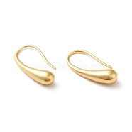 Brass Teardrop Dangle Earrings for Women, Real 18K Gold Plated, 20x10x4.5mm, Pin: 0.7mm(ZIRC-Q201-03G)