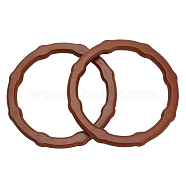 Wood Imitation Bamboo Joint Bag Handles, for Bag Replacement Accessories, Ring, Saddle Brown, 13.5x1.2cm, Inner Diameter: 10.45cm(FIND-WH0111-200)