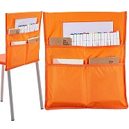 Oxford Cloth Chair Back Storage Buddy Pocket Chart, Seat Organizer Bag with Blank Name Tags for Classroom, Coral, 49x42x0.2cm(AJEW-WH0314-191F)