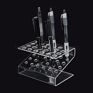 24-Hole Transparent Acrylic Pen & Pencil Display Stands, Pen Organizer Holder, Rectangle, Clear, 12.4x6.6x7cm(ODIS-WH0027-035B)
