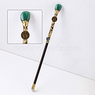 Natural Green Aventurine Twelve Constellation Magic Wand, Cosplay Magic Wand, for Witches and Wizards, Gemini, 300mm(PW-WG48147-05)
