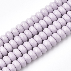 Natural Agate Beads Strands, Dyed, Rondelle, Lilac, 7.5~8x4.5mm, Hole: 1mm, about 90pcs/strand, 15.7 inch(X-G-S286-07B)