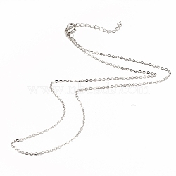 Iron Cable Chain Necklace Making, with Chain Extender & Lobster Claw Clasp, Platinum, 18-1/4 inch(46.5cm), 0.15cm(MAK-I019-01B-P)