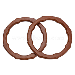 Wood Imitation Bamboo Joint Bag Handles, for Bag Replacement Accessories, Ring, Saddle Brown, 13.5x1.2cm, Inner Diameter: 10.45cm(FIND-WH0111-200)