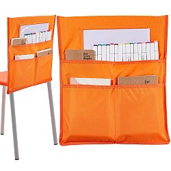 Oxford Cloth Chair Back Storage Buddy Pocket Chart, Seat Organizer Bag with Blank Name Tags for Classroom, Coral, 49x42x0.2cm(AJEW-WH0314-191F)