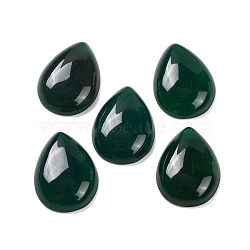 Natural Agate(Dyed & Heated) Cabochons, Teardrop, Dark Green, 26~26.5x19.5x6.5~7mm(G-B085-03A-02)