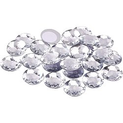 Self-Adhesive Acrylic Rhinestone Stickers, for DIY Decoration and Crafts, Faceted, Half Round, Clear, 30x6mm(DIY-FG0001-21A)