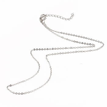 Iron Cable Chain Necklace Making, with Chain Extender & Lobster Claw Clasp, Platinum, 18-1/4 inch(46.5cm), 0.15cm