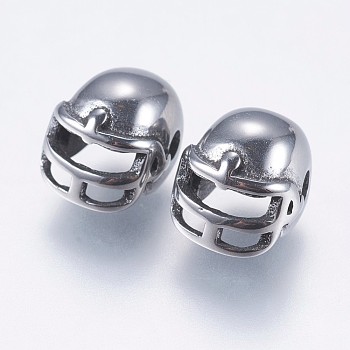 304 Stainless Steel Beads, Football Helmet, Antique Silver, 9x8.5x6.5mm, Hole: 1.5mm