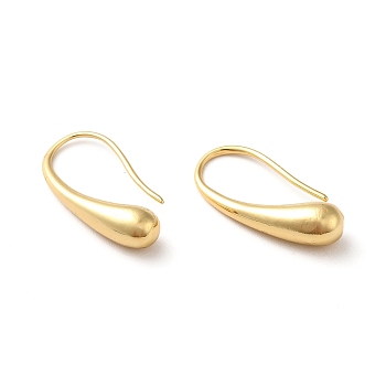 Brass Teardrop Dangle Earrings for Women, Real 18K Gold Plated, 20x10x4.5mm, Pin: 0.7mm